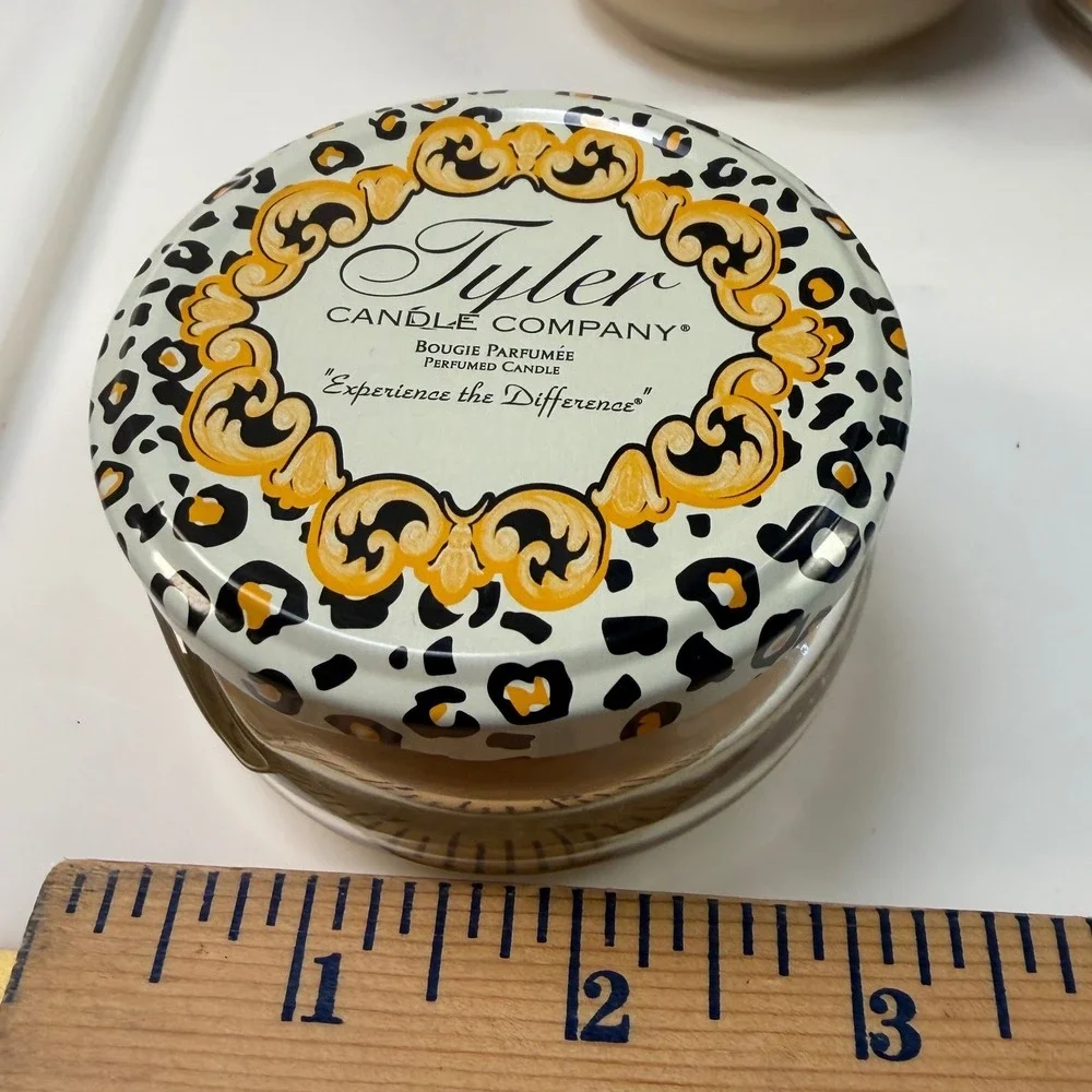 Tyler Candle Company Patchouli Scented Jar Candles 3.4oz Set of 3 Leopard Lid